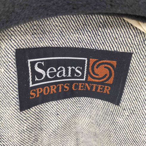 シアーズ Sears 70s SPORTS CENTER 3ポケット バッグナイロン地 デニムベスト メンズ import:XL