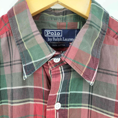 ポロバイラルフローレン Polo by RALPH LAUREN 90S マドラスチェック ポニー無し 襟芯 L/S レギュラーカラーシャツ レディース 15 1/2 -33