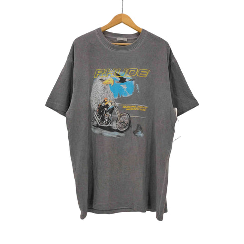 ルード RHUDE MOONLIGHT MADNESS 鷹 バイク 両面 プリント Tシャツ メンズ XXL