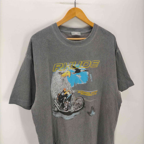 ルード RHUDE MOONLIGHT MADNESS 鷹 バイク 両面 プリント Tシャツ メンズ XXL