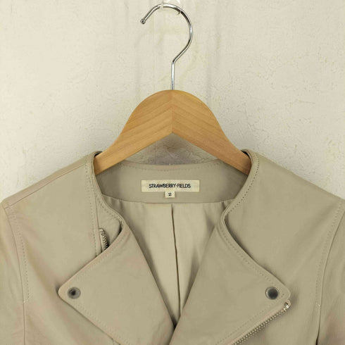 ストロベリーフィールズ STRAWBERRY-FIELDS Sheep Leather ダブルライダースジャケット レディース 2