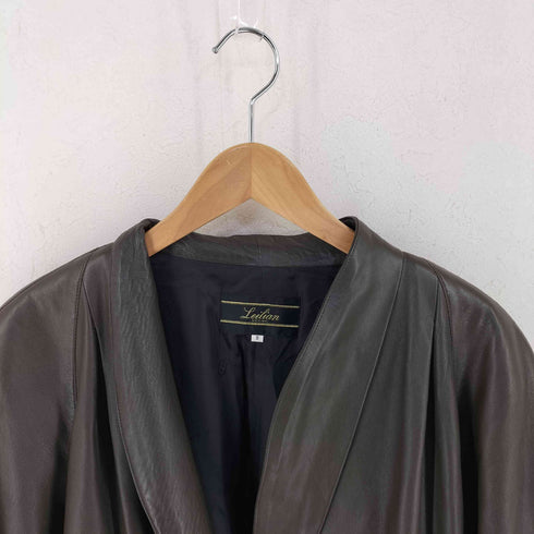レリアン Leilian Sheep Leather 裏地ペイズリー レザーハーフコート レディース 9