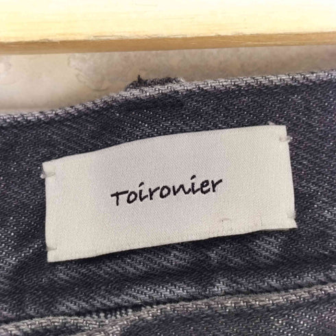 トワロニエ toironier ブラックワイドデニムパンツ メンズ 1