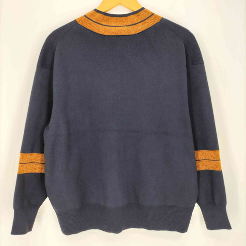 collex 26ss 配色ラインVネックニットプルオーバー レディース