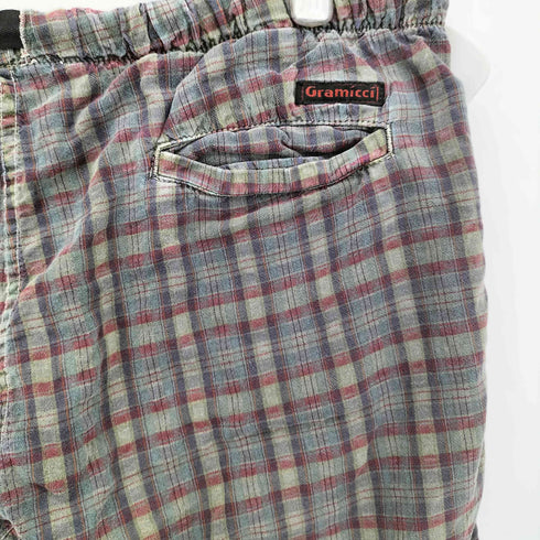 グラミチ GRAMICCI 80s~90s 囲みタグ USA製 チェック クライミングショーツ ショートパンツ メンズ M