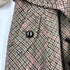 バーバリーブルーレーベル BURBERRY BLUE LABEL ホース刺繍 クルミボタン 異素材切替 ガンクラブチェック ドッキング チュニックワンピース レディース JPN:36