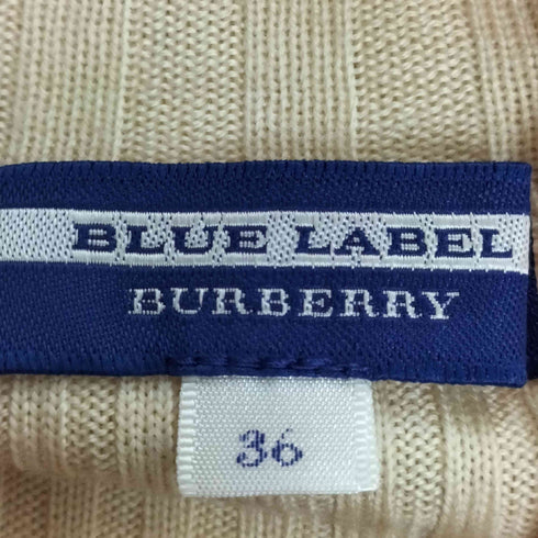 バーバリーブルーレーベル BURBERRY BLUE LABEL ホース刺繍 クルミボタン 異素材切替 ガンクラブチェック ドッキング チュニックワンピース レディース JPN:36