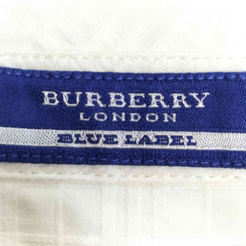 バーバリーブルーレーベル BURBERRY BLUE LABEL ロゴボタン ベルト付き フリル シャドーチェック シャツワンピース レディース JPN:38