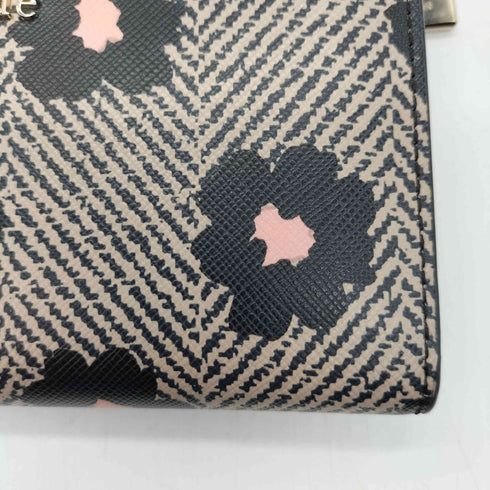 ケイトスペードニューヨーク kate spade NEW YORK ステイシー ヘリンボーンフラワープリント キャンバス ラージスリム バイフォールド ウォレット 花柄 二つ折り 長財布 レディース
