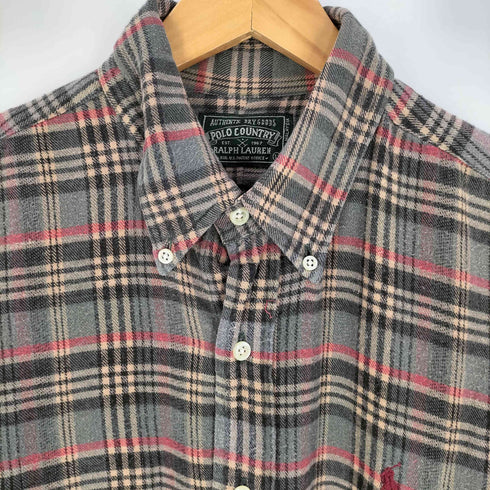 ポロカントリーラルフローレン POLO COUNTRY RALPH LAUREN マレーシア製 スモールポニー刺繍 チェックネルシャツ メンズ import:L