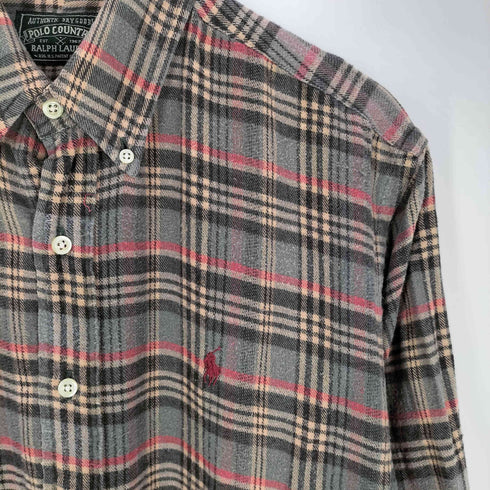 ポロカントリーラルフローレン POLO COUNTRY RALPH LAUREN マレーシア製 スモールポニー刺繍 チェックネルシャツ メンズ import:L