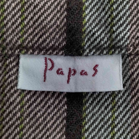 パパス papas マドラスチェック L/S レギュラーカラーシャツ メンズ JPN:48