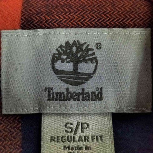 ティンバーランド Timberland ブロックチェック ロゴ刺繍 フラップポケット L/S レギュラーカラーシャツ メンズ import:S