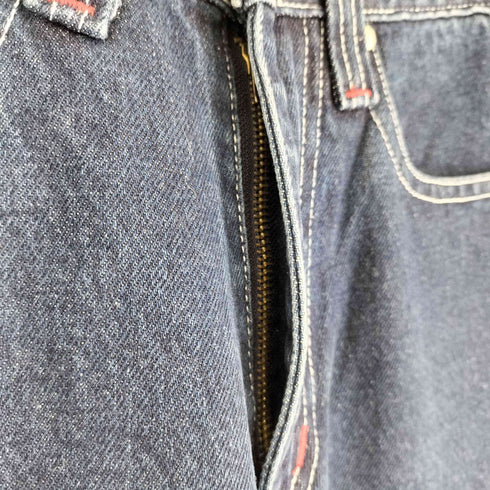スカルジーンズ SKULL JEANS スカルロゴ刺繍 ストレートデニムパンツ メンズ US:28-29