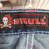 スカルジーンズ SKULL JEANS スカルロゴ刺繍 ストレートデニムパンツ メンズ US:28-29