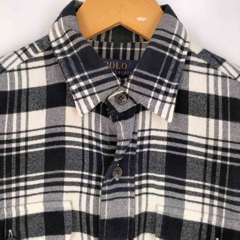 ポロラルフローレン POLO RALPH LAUREN エルボーパッチ ブロックチェック ネルシャツ メンズ