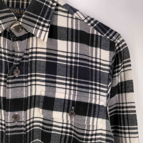ポロラルフローレン POLO RALPH LAUREN エルボーパッチ ブロックチェック ネルシャツ メンズ
