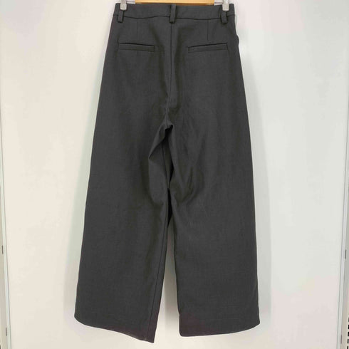 Nothingnoth Diagonal pleats wide dark trouser メンズ 1