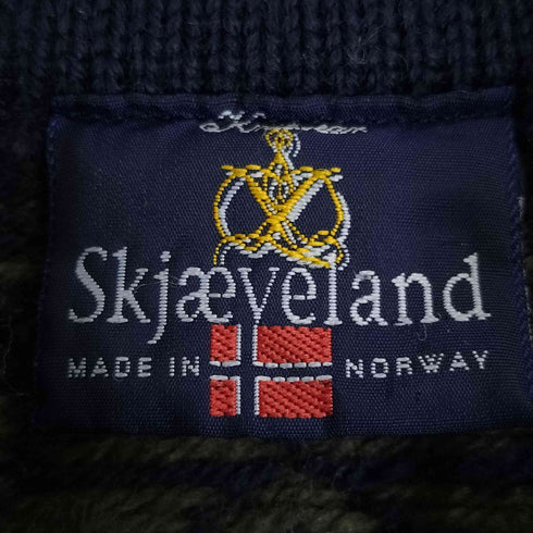 skjaeveland ノルウェー製 OPTIジップ ノルディック ハーフジップ ニット メンズ