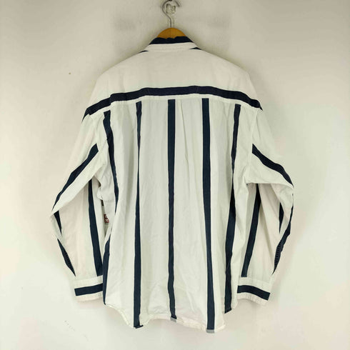 ゲス GUESS 80-90S CLASSIC SPORTSWEAR ロゴ刺繍 ストライプ L/S BDシャツ メンズ