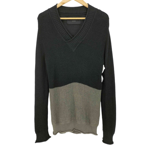 エーケイエム AKM EGYPTIAN cotton knit カットオフ Vネックプルオーバー メンズ JPN:L