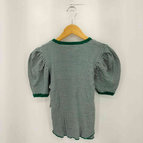 ロバートミラー ROBERT P.MILLER POOFY TOPS コットン ボーダー パフスリーブ 半袖トップス レディース S