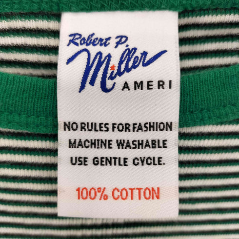 ロバートミラー ROBERT P.MILLER POOFY TOPS コットン ボーダー パフスリーブ 半袖トップス レディース S