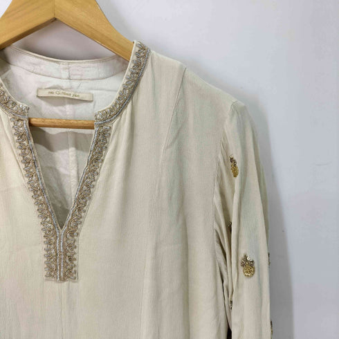 ヌキテパ NE QUITTEZ PAS Moss Rayon Zari Embroidery Panel Dress レディース JPN:M
