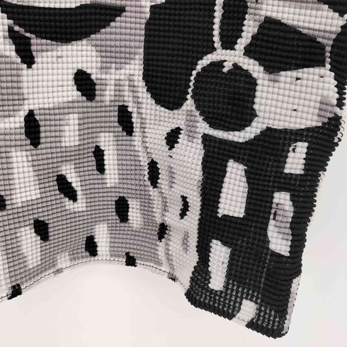 ミーイッセイミヤケ me ISSEY MIYAKE 02AW ボトルネック 総柄プリーツトップ レディース