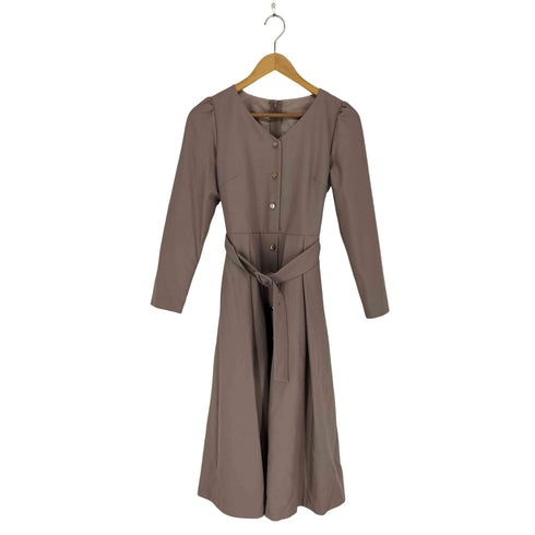 プロポーションバイボディードレッシング PROPORTION BODY DRESSING フロント釦タックフレア長袖ワンピース レディース S