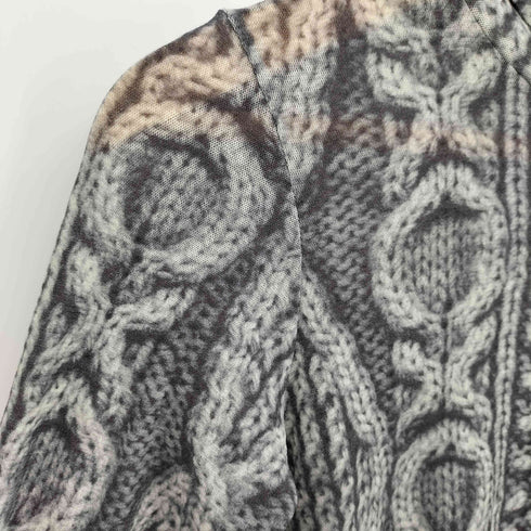 ミーイッセイミヤケ me ISSEY MIYAKE 06AW ケーブルニット転写 ハイネックカットソー レディース