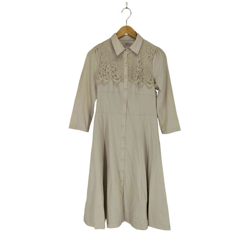トッコクローゼット tocco closet ヨークレース切り替えバックレースアップシャツワンピース レディース M