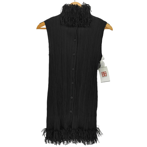 プリーツプリーズイッセイミヤケ PLEATS PLEASE ISSEY MIYAKE 14AW フリンジデザイン ノースリーブ プリーツ シャツワンピース レディース JPN:3