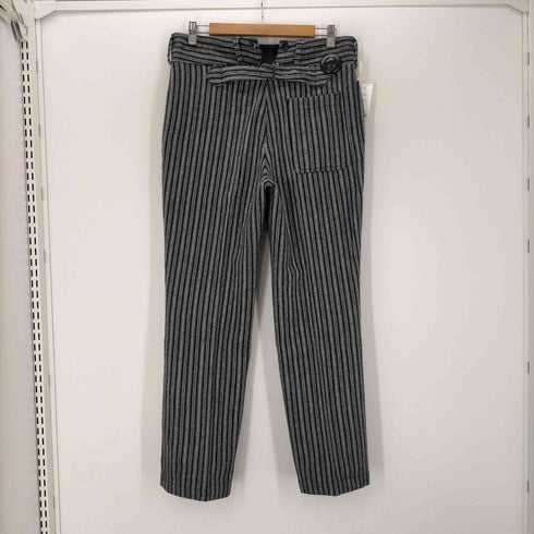 40S HALLES-VILLETTE 鉄製シンチバック MAGASIN DE COSTUMES サスペンダー ボタン ウール ストライプ ワーク パンツ メンズ 56