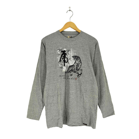 Adapt Design by 和 Japanese pattern 虎 和柄 クルーネックカットソー メンズ JPN:L