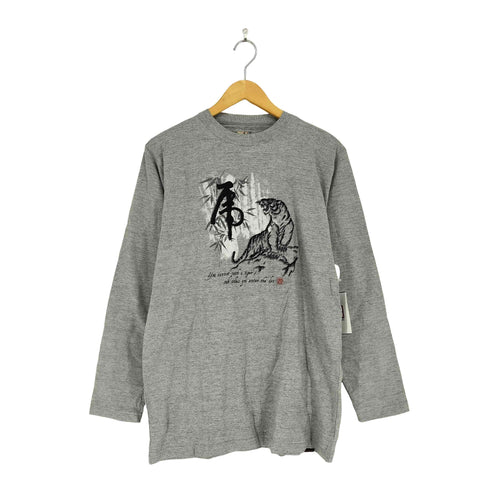 Adapt Design by 和 Japanese pattern 虎 和柄 クルーネックカットソー メンズ JPN:L