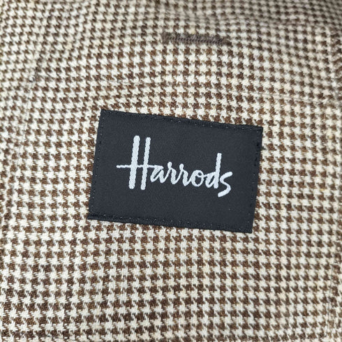 ハロッズ HARRODS 背抜き リネン100 千鳥格子 2B テーラードジャケット メンズ JPN:3