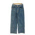 シーイン SHEIN メタリック加工 ダブルニー ワイドデニムパンツ Y2K レディース W26