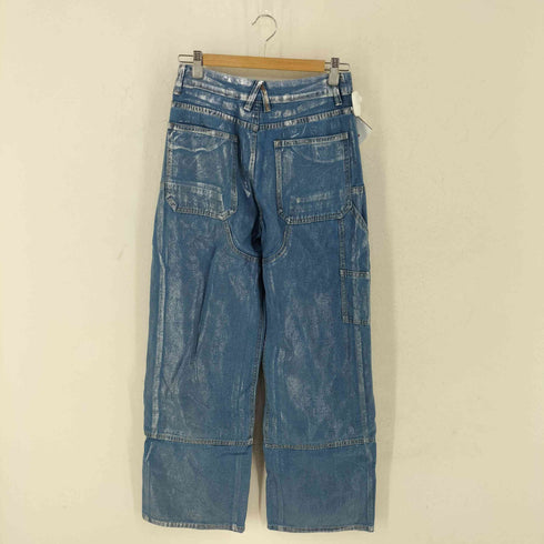 シーイン SHEIN メタリック加工 ダブルニー ワイドデニムパンツ Y2K レディース W26