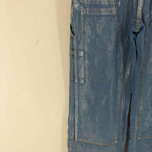 シーイン SHEIN メタリック加工 ダブルニー ワイドデニムパンツ Y2K レディース W26