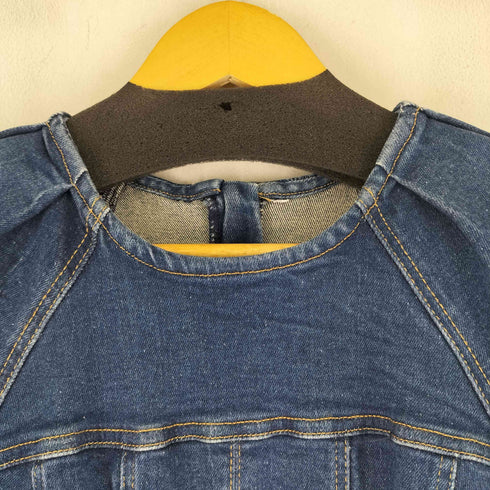 ザラ ZARA バルーンスリーブ デニムミニワンピース レディース import:S