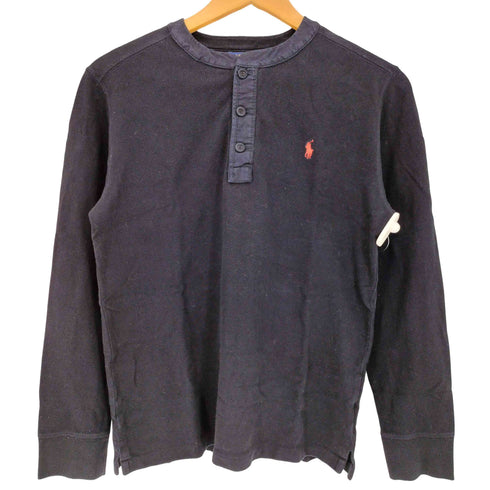 ポロラルフローレン POLO RALPH LAUREN 現行タグ ポニー刺繍 鹿の子 長袖 ヘンリーネックTシャツ レディース import:L