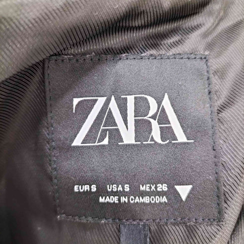 ザラ ZARA ショート オーバーサイズ フェイクレザー トレンチコート レディース import:S