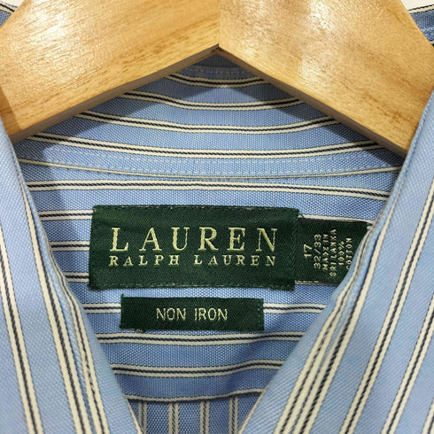 ローレンラルフローレン LAUREN RALPH LAUREN NON IRON レギュラーカラー ストライプ L/S シャツ メンズ 32/33