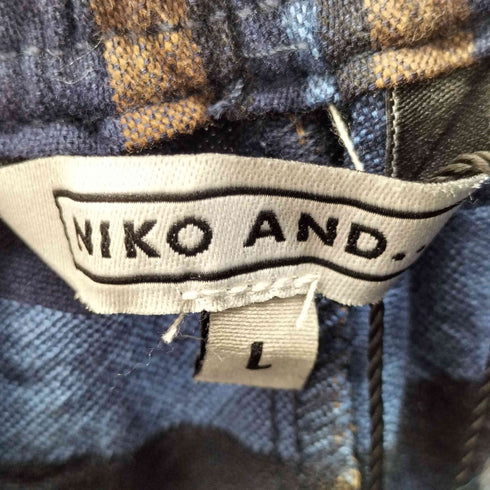 ニコアンド niko and... MODE NORM CORE コットン塩縮チェックパンツ レディース JPN:L