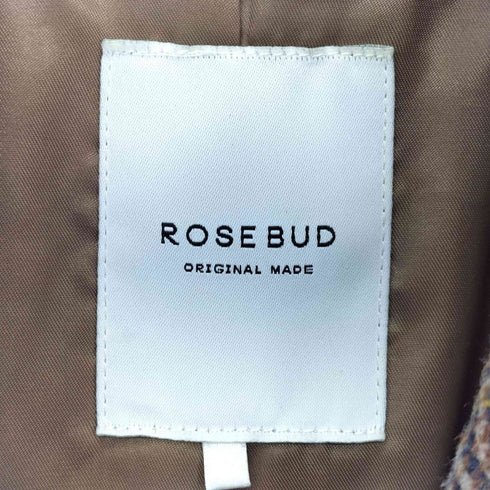 ローズバッド ROSE BUD レーヨン ウール混 チェック チェスターコート レディース FREE