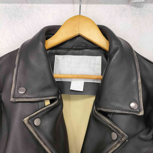 メゾンマルタンマルジェラ Maison Martin Margiela 再構築 レザー ライダースジャケット メンズ UK:38