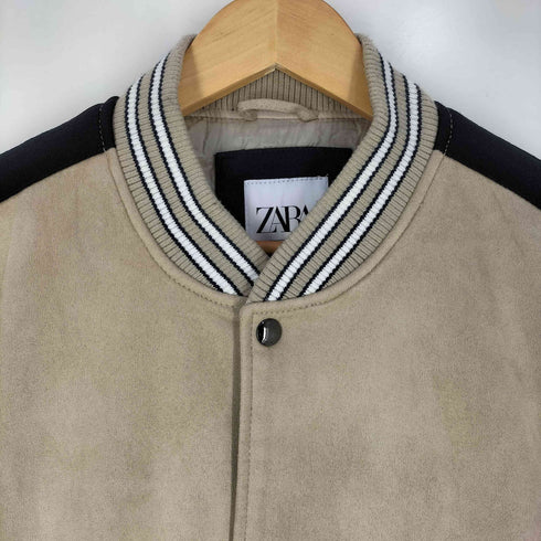 ザラ ZARA スエード スナップボタン リブライン スタジャン メンズ