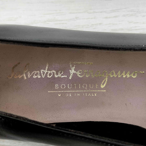 サルヴァトーレフェラガモ Salvatore Ferragamo イタリア製 ガンチーニ パイソン切替 レザー パンプス レディース 7C