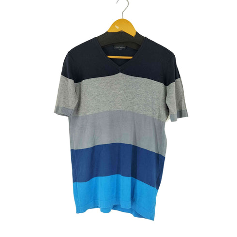 ジョンスメドレー JOHN SMEDLEY 英国製 ボーダー Vネック Tシャツ メンズ